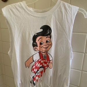 Vintage Big Boy Fringed T-Shirt!!